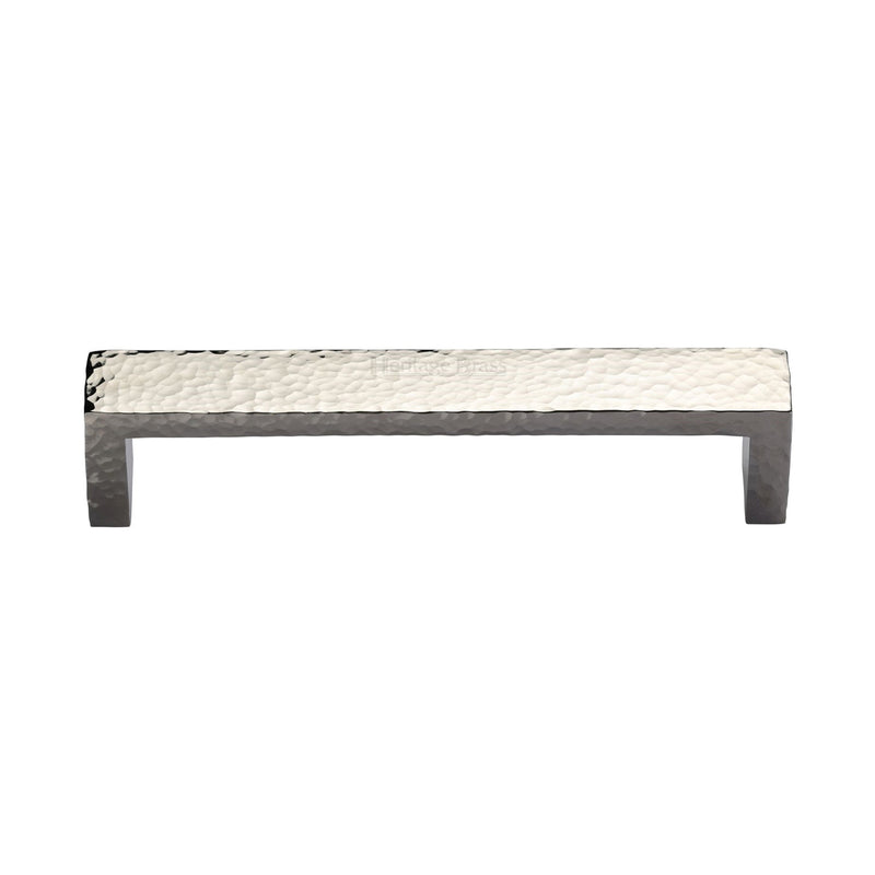 Heritage Brass Cabinet Pull Hammered Wide Metro Design 160mm CTC Polished Nickel Finish - C4525 160-PNF - Choice Handles