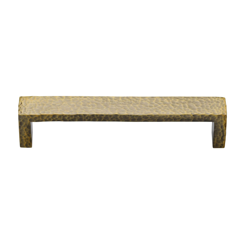 Heritage Brass Cabinet Pull Hammered Wide Metro Design 192mm CTC Antique Brass Finish - C4525 192-AT - Choice Handles