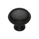 Heritage Brass Cabinet Knob Hand Beaten Design 32mm Matt Black finish - C4545-BKMT - Choice Handles