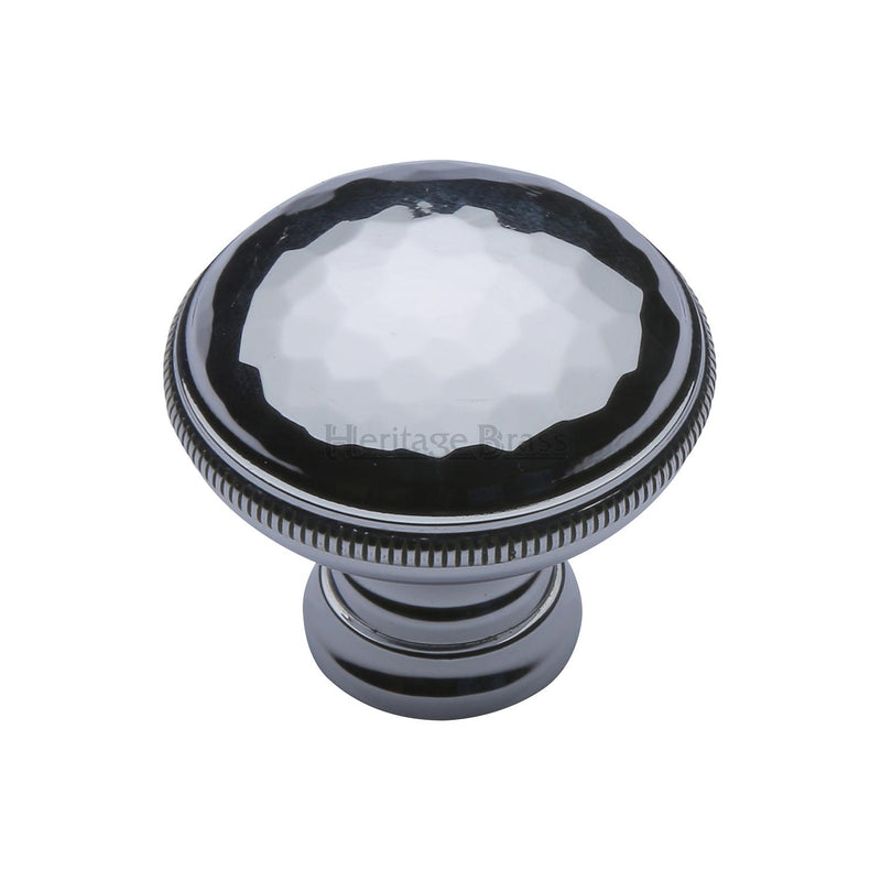Heritage Brass Cabinet Knob Hand Beaten Design 32mm Polished Chrome finish - C4545-PC - Choice Handles