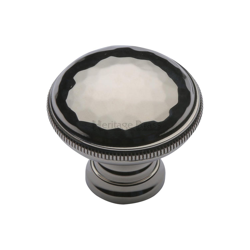 Heritage Brass Cabinet Knob Hand Beaten Design 32mm Polished Nickel - C4545-PNF - Choice Handles