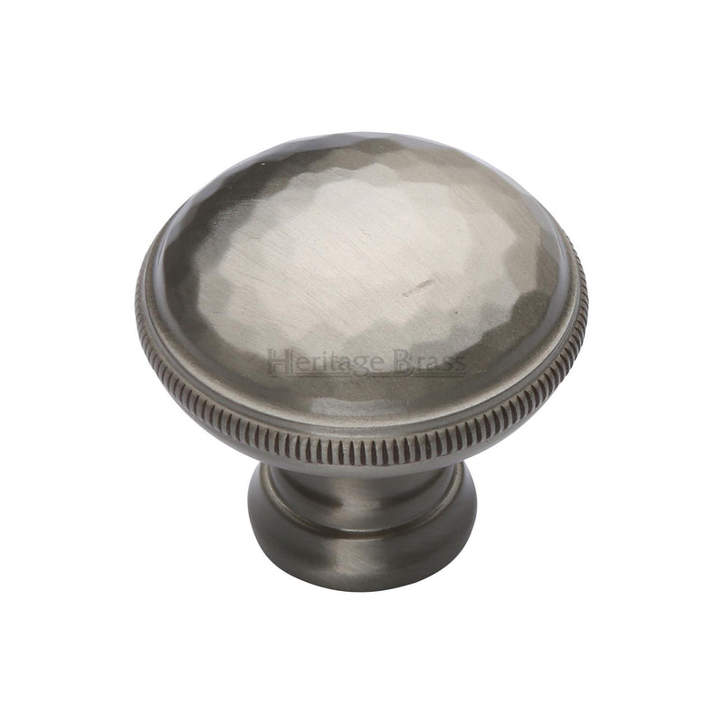 Heritage Brass Cabinet Knob Hand Beaten Design 32mm Satin Nickel finish - C4545-SN - Choice Handles
