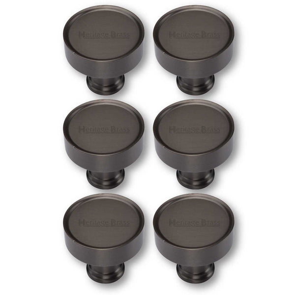 Heritage Brass Cabinet Knob Florence Design 32mm Matt Bronze finish - C4549-MB - Choice Handles