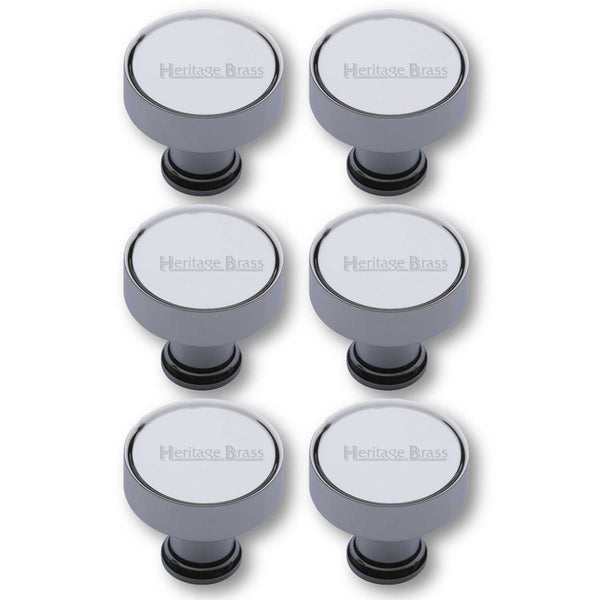 Heritage Brass Cabinet Knob Florence Design 32mm Polished Chrome finish - C4549-PC - Choice Handles