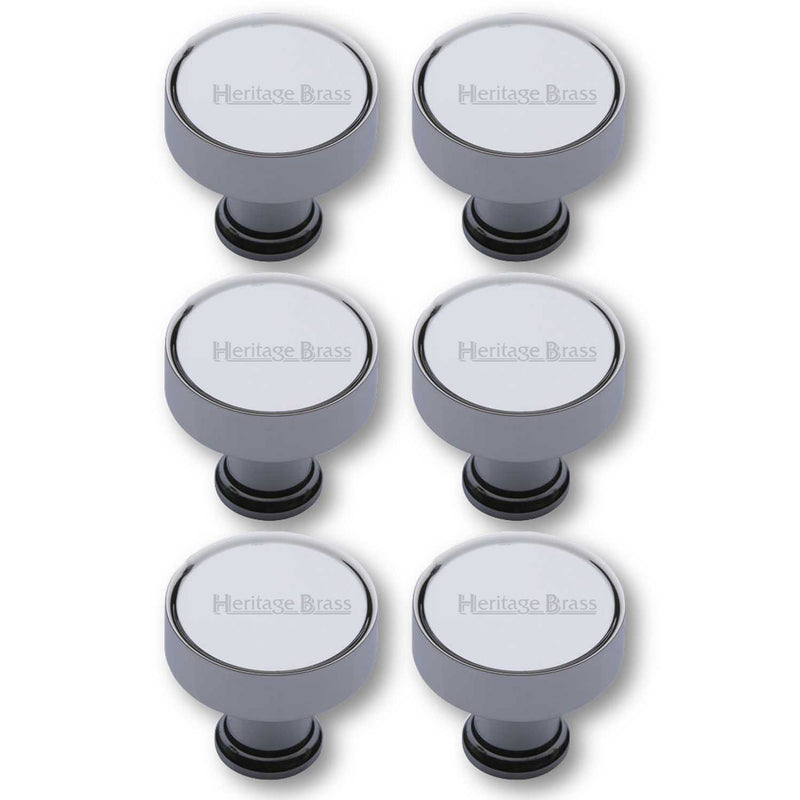 Heritage Brass Cabinet Knob Florence Design 32mm Polished Chrome finish - C4549-PC - Choice Handles