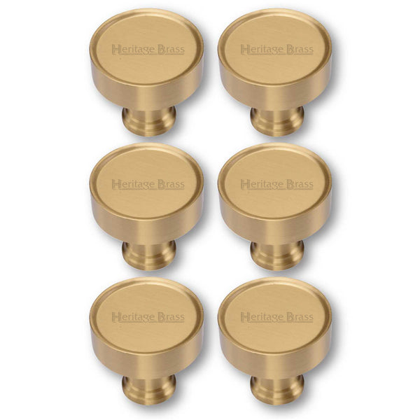 Heritage Brass Cabinet Knob Florence Design 32mm Satin Brass finish - C4549-SB - Choice Handles