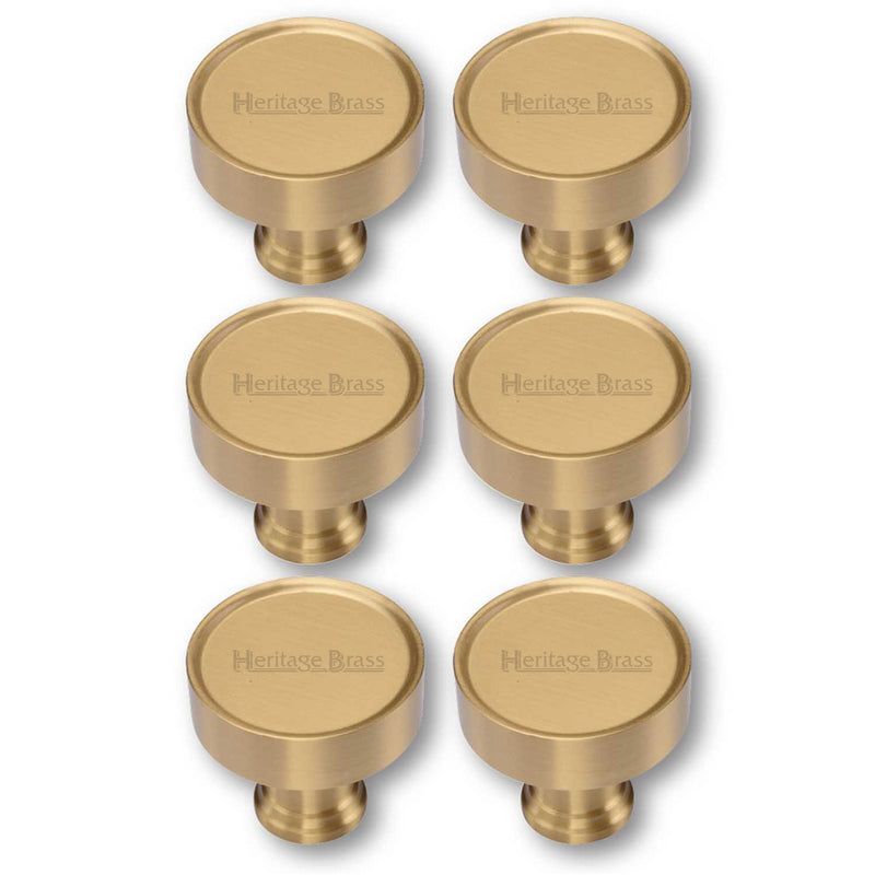 Heritage Brass Cabinet Knob Florence Design 32mm Satin Brass finish - C4549-SB - Choice Handles