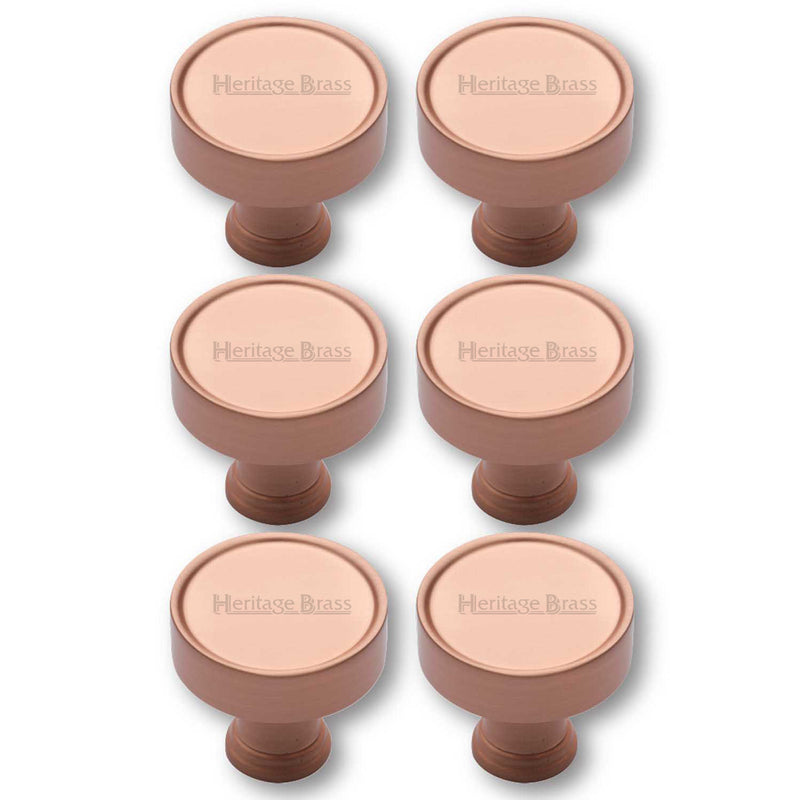 Heritage Brass Cabinet Knob Florence Design 32mm Satin Rose Gold finish - C4549-SRG - Choice Handles