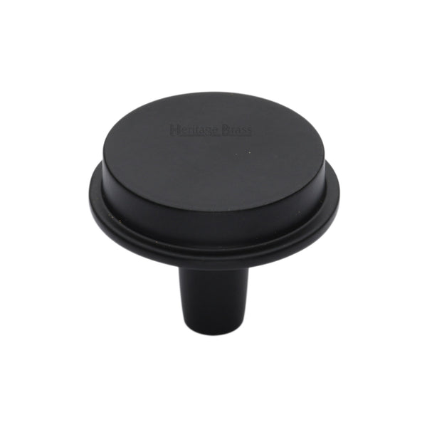 Heritage Brass Cabinet Knob Flat Top Design 32mm Matt Black finish
 - C4592 32-BKMT - Choice Handles