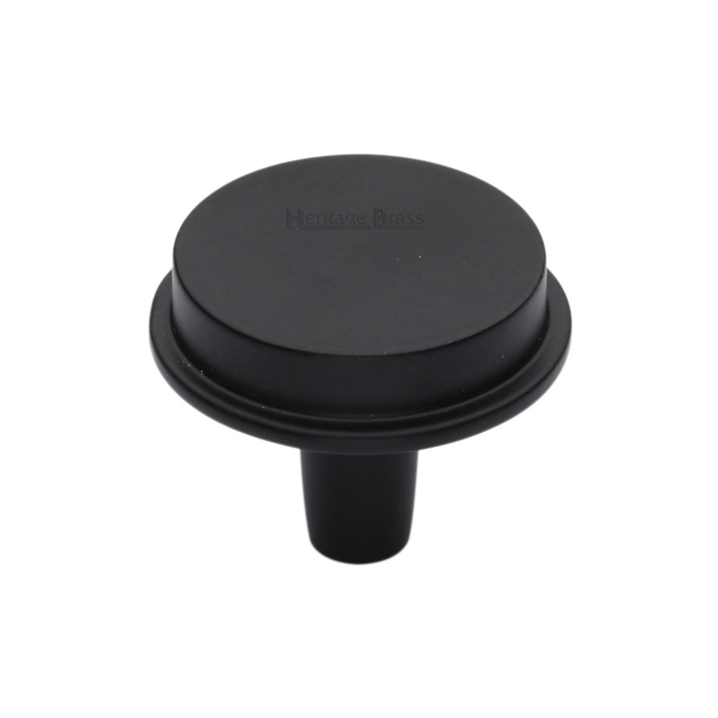 Heritage Brass Cabinet Knob Flat Top Design 32mm Matt Black finish
 - C4592 32-BKMT - Choice Handles