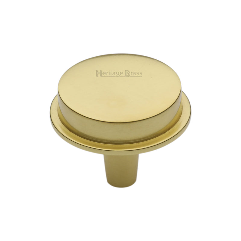 Heritage Brass Flat Round Knob Design 32 mm Polished Brass finish
 - C4592 32-PB - Choice Handles