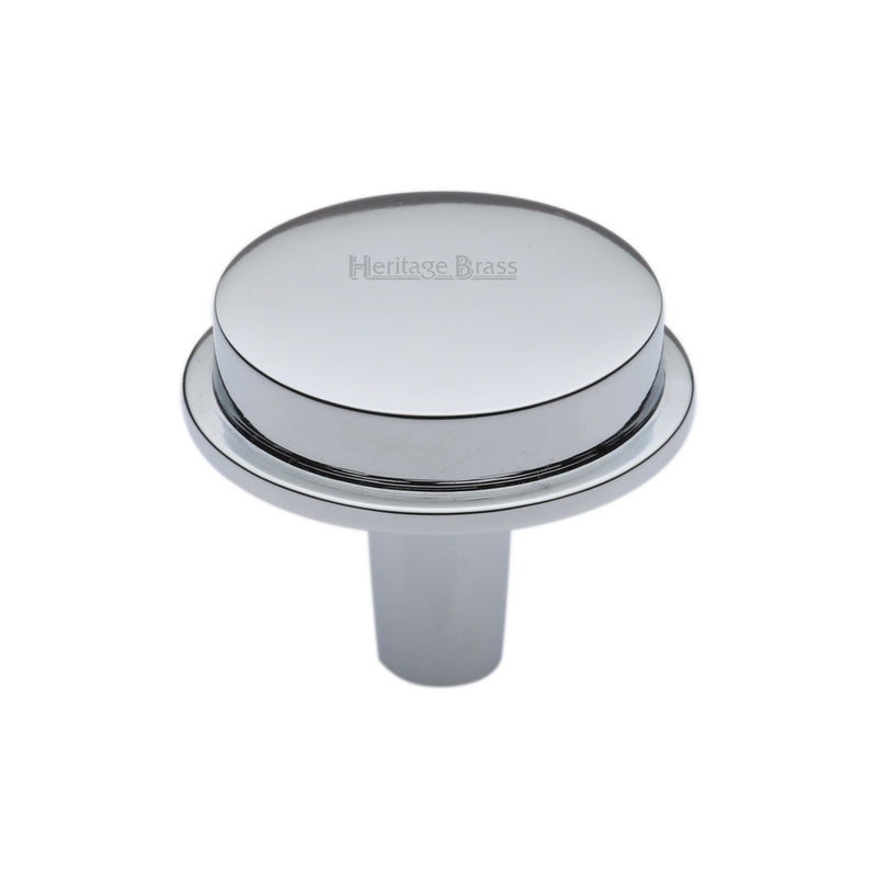 Heritage Brass Flat Round Knob Design 32 mm Polished Chrome finish
 - C4592 32-PC - Choice Handles