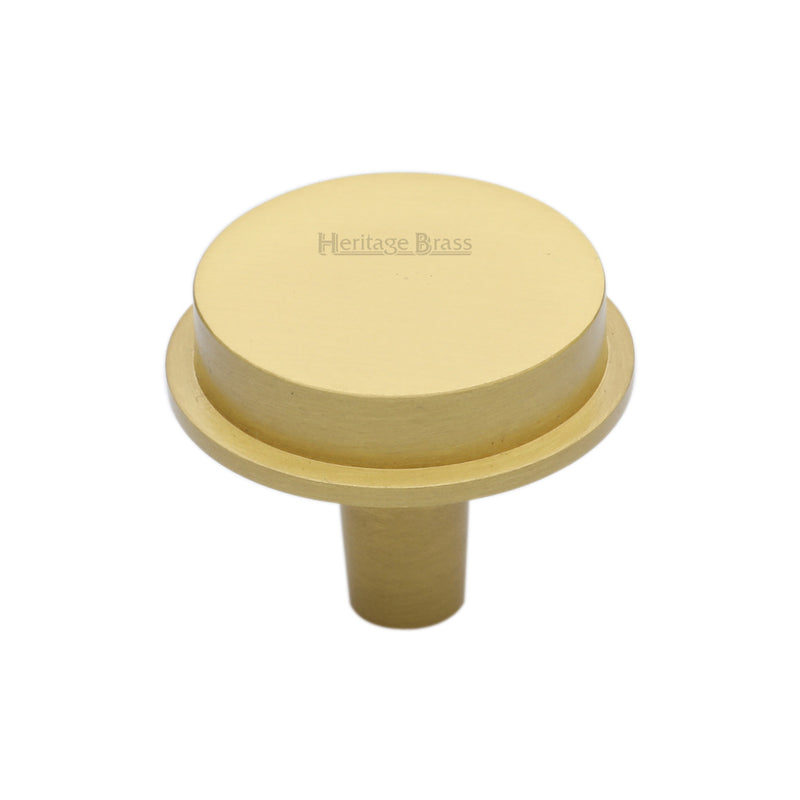 Heritage Brass Flat Round Knob Design 32 mm Satin Brass finish
 - C4592 32-SB - Choice Handles