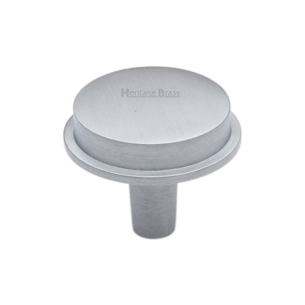Heritage Brass Flat Round Knob Design 32 mm Satin Chrome finish
 - C4592 32-SC - Choice Handles