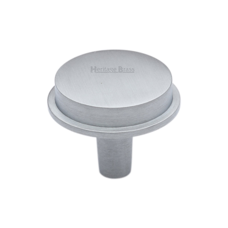 Heritage Brass Flat Round Knob Design 32 mm Satin Chrome finish
 - C4592 32-SC - Choice Handles