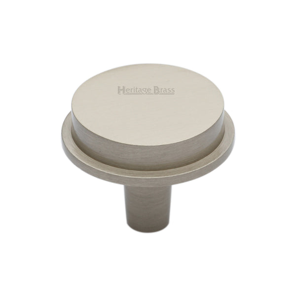 Heritage Brass Flat Round Knob Design 32 mm Satin Nickel finish
 - C4592 32-SN - Choice Handles
