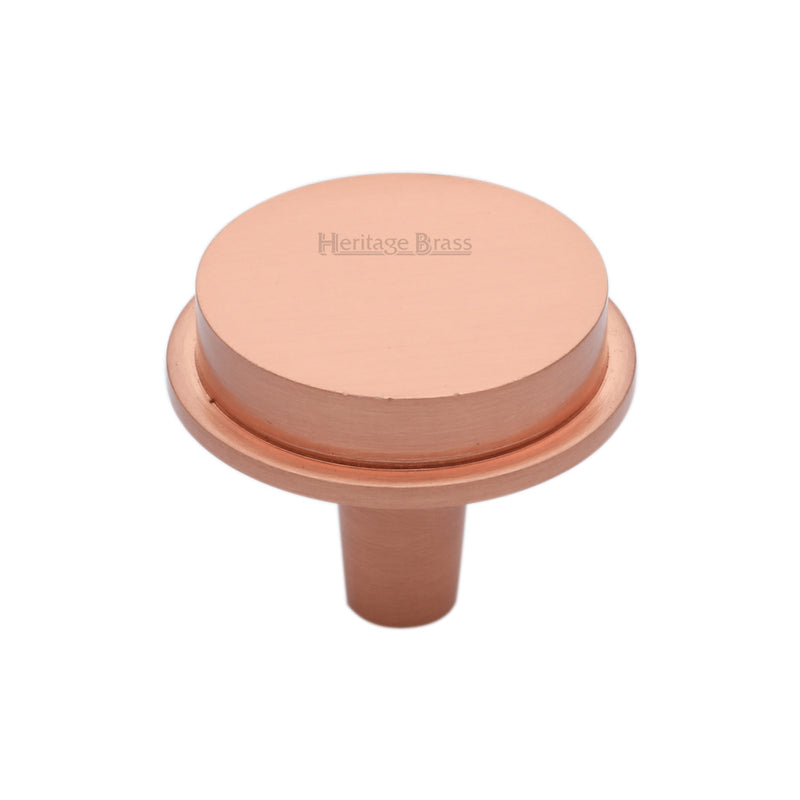 Heritage Brass Flat Round Knob Design 32 mm Satin Rose Gold finish
 - C4592 32-SRG - Choice Handles