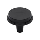 Heritage Brass Flat Round Knob Design 38 mm Matt Black finish
 - C4592 38-BKMT - Choice Handles