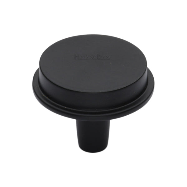 Heritage Brass Flat Round Knob Design 38 mm Matt Black finish
 - C4592 38-BKMT - Choice Handles