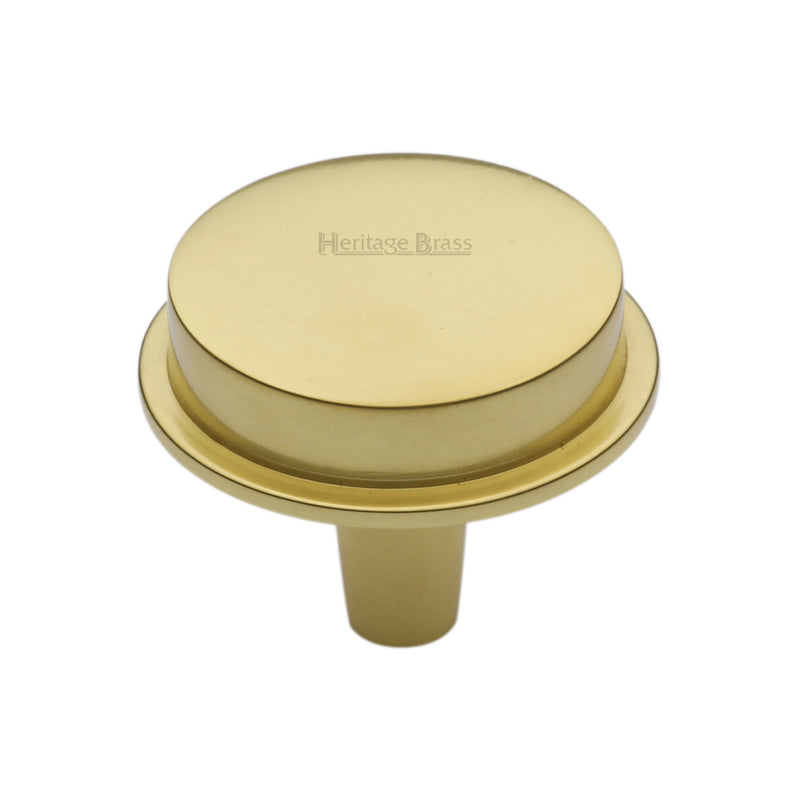 Heritage Brass Flat Round Knob Design 38 mm Polished Brass finish
 - C4592 38-PB - Choice Handles