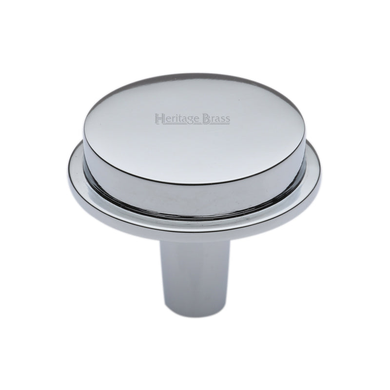 Heritage Brass Flat Round Knob Design 38 mm Polished Chrome finish
 - C4592 38-PC - Choice Handles