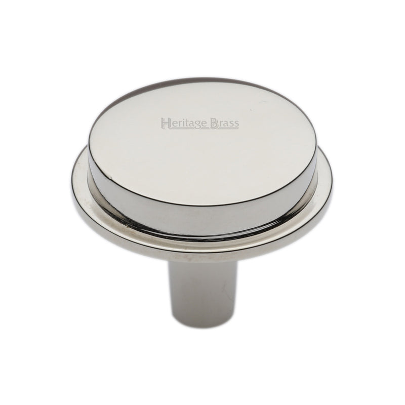 Heritage Brass Flat Round Knob Design 38 mm Polished Nickel
 - C4592 38-PNF - Choice Handles