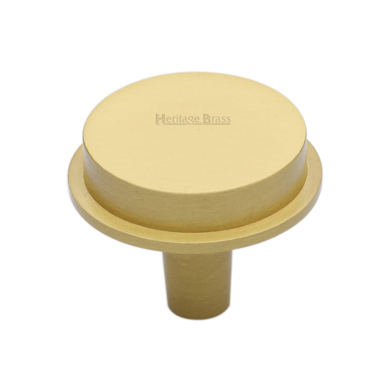 Heritage Brass Flat Round Knob Design 38 mm Satin Brass finish
 - C4592 38-SB - Choice Handles