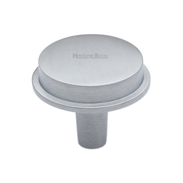 Heritage Brass Flat Round Knob Design 38 mm Satin Chrome finish
 - C4592 38-SC - Choice Handles