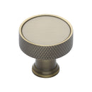 Heritage Brass Cabinet Knob Florence Knurled Design 32mm Antique Brass finish - C4648 32-AT - Choice Handles