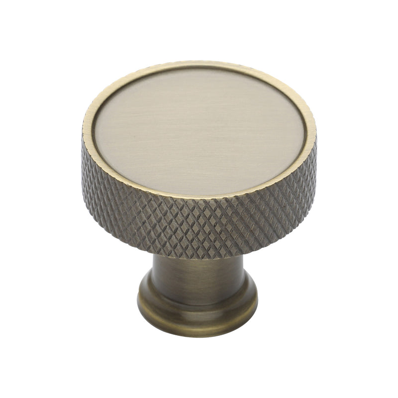 Heritage Brass Cabinet Knob Florence Knurled Design 32mm Antique Brass finish - C4648 32-AT - Choice Handles