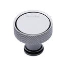 Heritage Brass Cabinet Knob Florence Knurled Design 32mm Polished Chrome finish - C4648 32-PC - Choice Handles