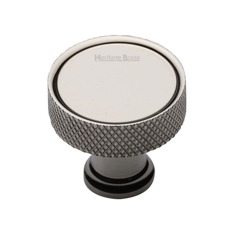 Heritage Brass Cabinet Knob Florence Knurled Design 32mm Polished Nickel - C4648 32-PNF - Choice Handles