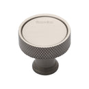 Heritage Brass Cabinet Knob Florence Knurled Design 32mm Satin Nickel finish - C4648 32-SN - Choice Handles