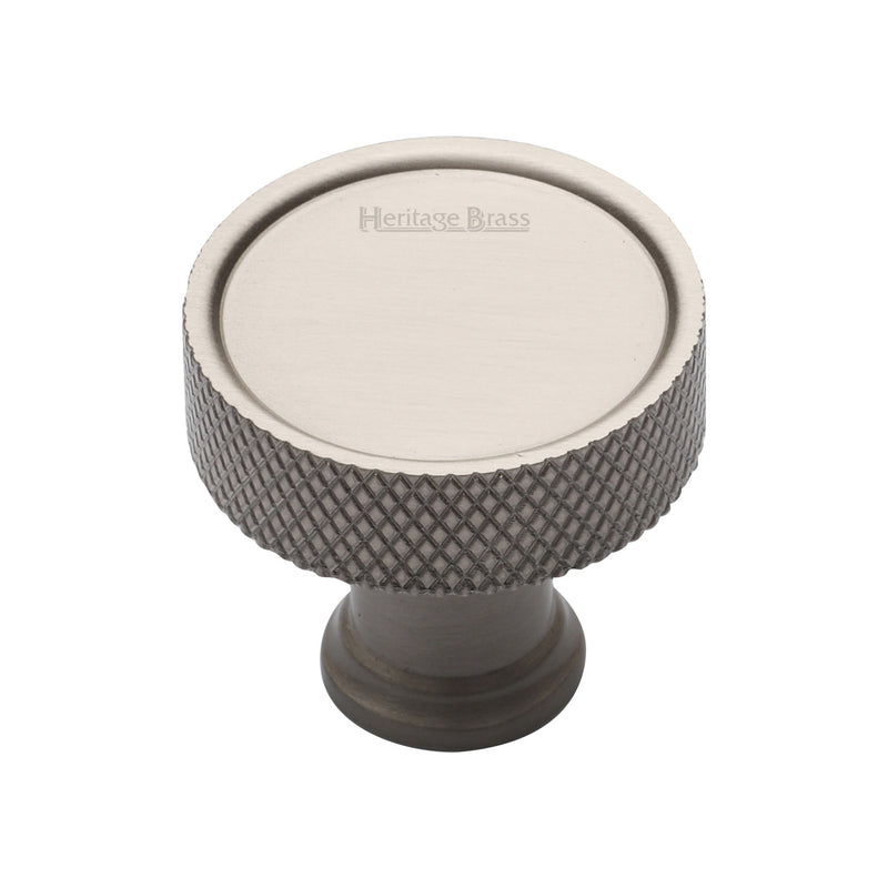Heritage Brass Cabinet Knob Florence Knurled Design 32mm Satin Nickel finish - C4648 32-SN - Choice Handles