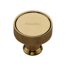 Heritage Brass Cabinet Knob Florence Knurled Design 32mm Unlacquered Brass finish - C4648 32-ULB