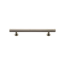 Heritage Brass Cabinet Pull Square Design with Footings 128mm CTC Antique Brass finish - C4760 128-AT - Choice Handles