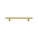 Heritage Brass Cabinet Pull Square Design with Footings 128mm CTC Polished Brass finish - C4760 128-PB - Choice Handles