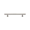 Heritage Brass Cabinet Pull Square Design with Footings 128mm CTC Polished Nickel finish - C4760 128-PNF - Choice Handles