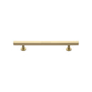 Heritage Brass Cabinet Pull Square Design with Footings 128mm CTC Satin Brass finish - C4760 128-SB - Choice Handles