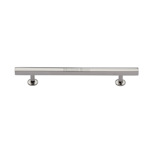 Heritage Brass Cabinet Pull Square Design with Footings 160mm CTC Polished Nickel finish - C4760 160-PNF - Choice Handles
