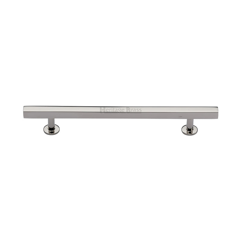 Heritage Brass Cabinet Pull Square Design with Footings 160mm CTC Polished Nickel finish - C4760 160-PNF - Choice Handles