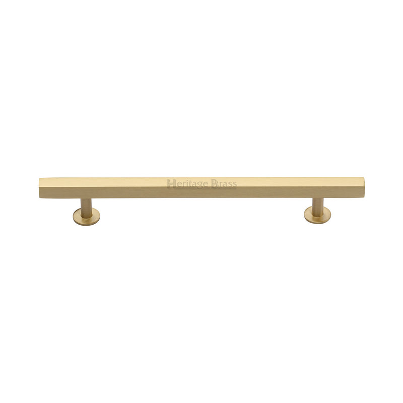 Heritage Brass Cabinet Pull Square Design with Footings 160mm CTC Satin Brass finish - C4760 160-SB - Choice Handles