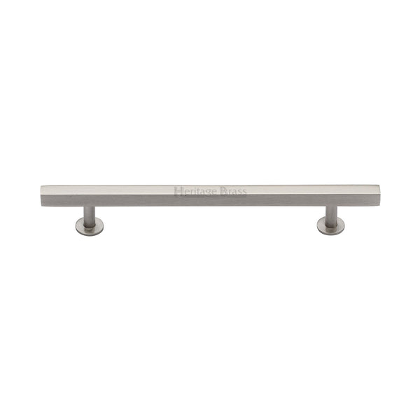 Heritage Brass Cabinet Pull Square Design with Footings 160mm CTC Satin Nickel finish - C4760 160-SN - Choice Handles