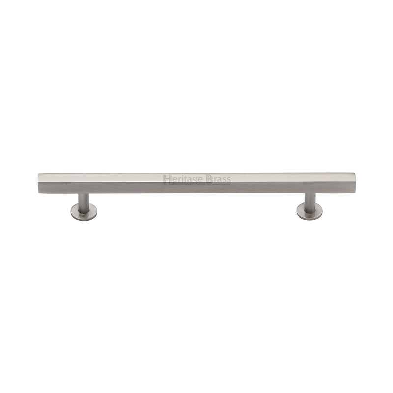 Heritage Brass Cabinet Pull Square Design with Footings 160mm CTC Satin Nickel finish - C4760 160-SN - Choice Handles