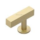 Heritage Brass Cabinet Knob Offset Square Design 44mm Satin Brass finish
 - C4760 44-SB - Choice Handles
