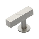 Heritage Brass Cabinet Knob Offset Square Design 44mm Satin Nickel finish - C4760 44-SN - Choice Handles