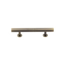 Heritage Brass Cabinet Pull Square Design with Footings 96mm CTC Antique Brass finish - C4760 96-AT - Choice Handles