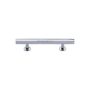 Heritage Brass Cabinet Pull Square Design with Footings 96mm CTC Polished Chrome finish - C4760 96-PC - Choice Handles
