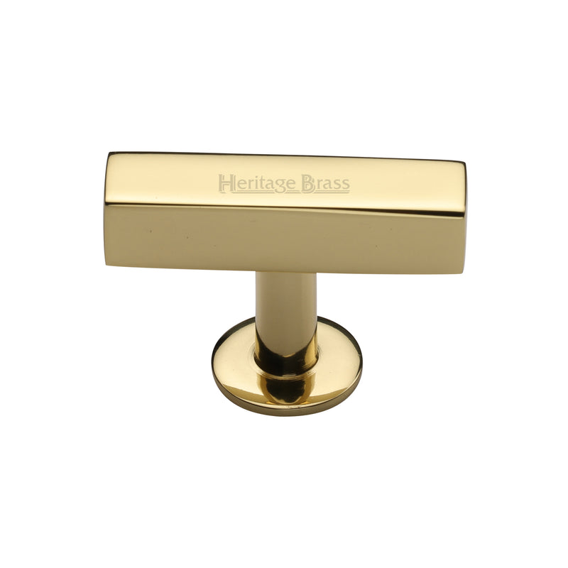 Heritage Brass Cabinet Knob Symmetrical Square Design 44mm Polished Brass finish - C4765-PB - Choice Handles