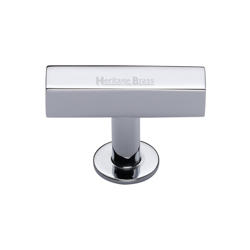 Heritage Brass Cabinet Knob Symmetrical Square Design 44mm Polished Chrome finish - C4765-PC - Choice Handles